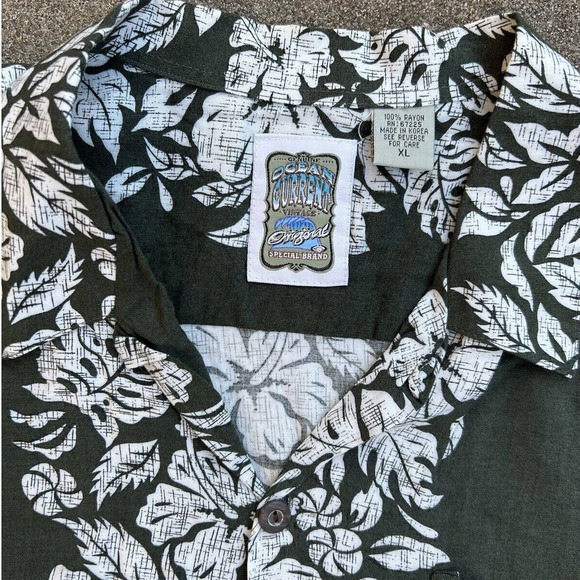 Vintage Ocean Current Mens Shirt XL Button Down 100% Rayon Tropical Floral Print - Picture 4 of 9